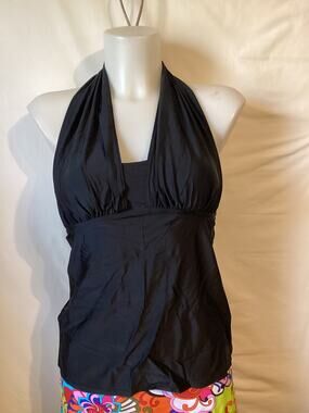 4059 NWT Bikini Bay 51D CTBL Black Cup Size 3 Way Tankini Top Size 6
